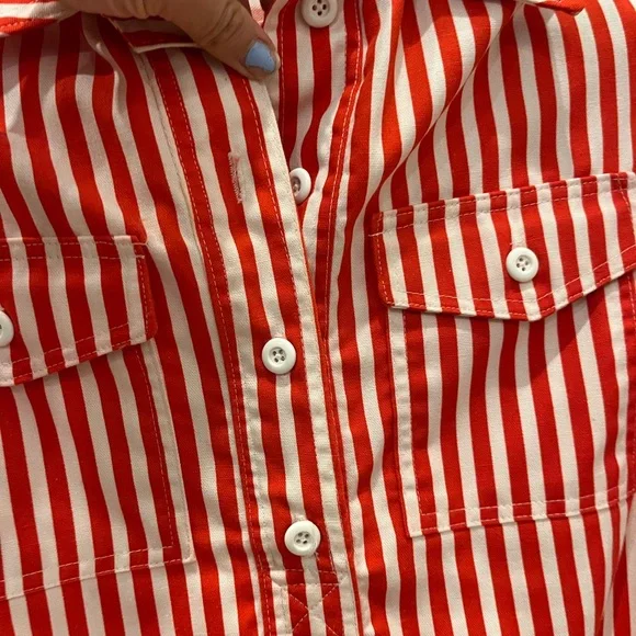 Handmade 1950s/60s vintage candy stripe button down with rope detail - Picture 3 of 4